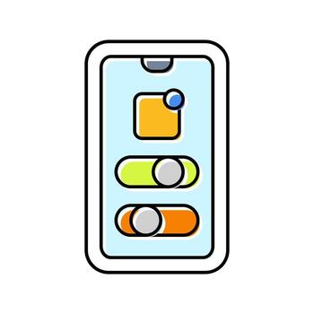 aplicación revisado color icono componente vector