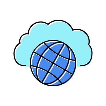 public cloud computing color icon thing vector