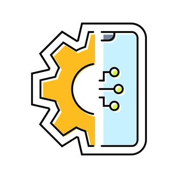 inteligente aplicación integración color icono parte vector
