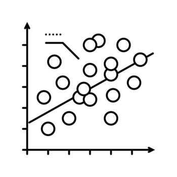 regression graph machine learning line icon entry vector