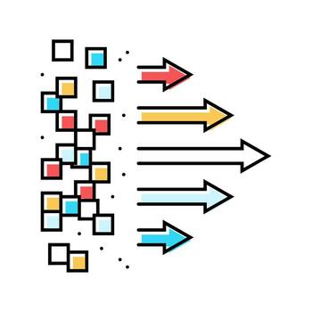 flow arrows big data color icon object vector