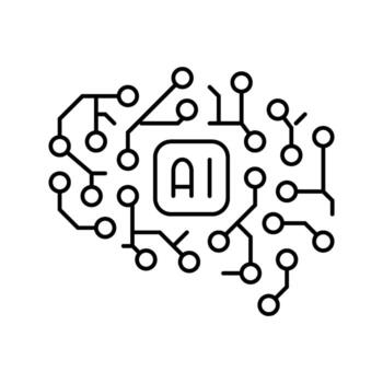 ai brain big data line icon item vector