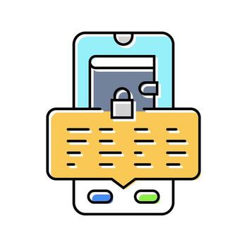 wallet seed phrase decentralized application color icon item vector