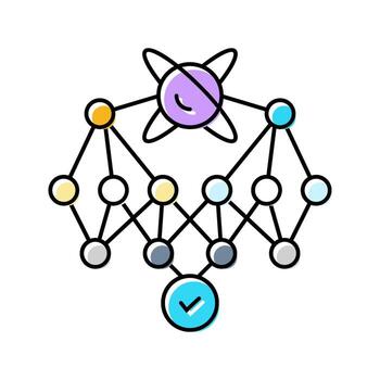 supremacía cuántico computadora color icono emblema vector