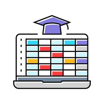 lesson schedule education platform color icon element vector