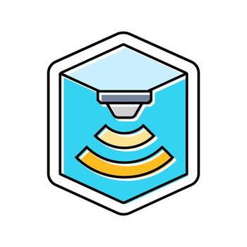 built sensor color icon thing vector