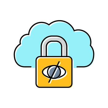 privado nube informática color icono figura vector