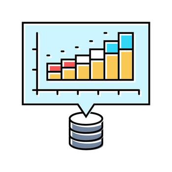 analytics chart big data color icon unit vector