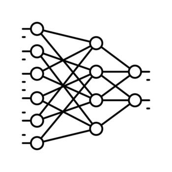 neural network diagram nlp line icon entity vector