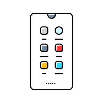 minimalist digital device mindful tech color icon element vector