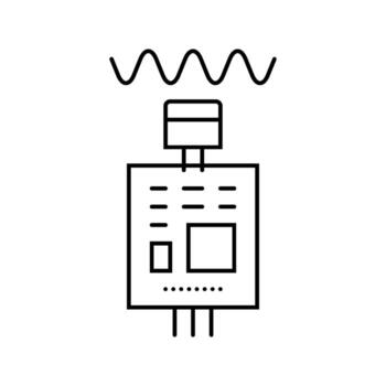sound sensor waveform line icon object vector