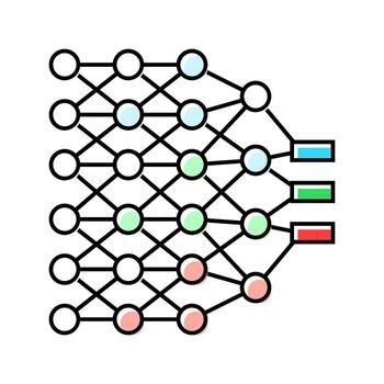 deep learning layers machine color icon component vector
