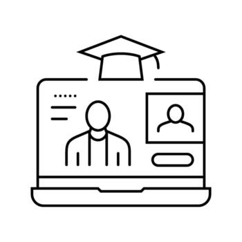 lecture education platform line icon element vector