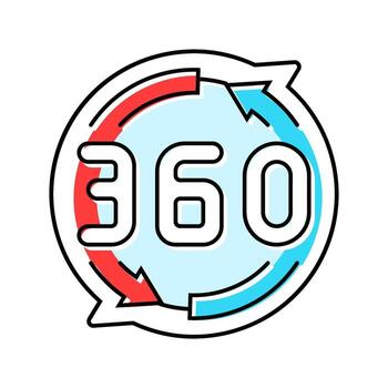 360 rotation color icon module vector