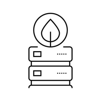 energy efficient data center line icon component vector
