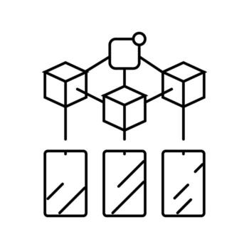 decentralized app application line icon mark vector
