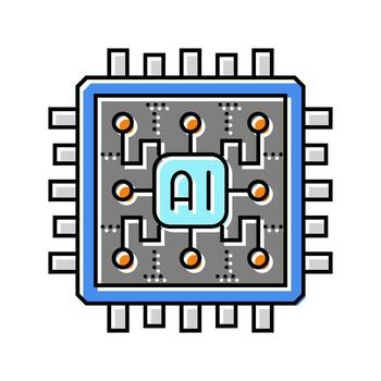 ai optimization chip data center color icon sign vector