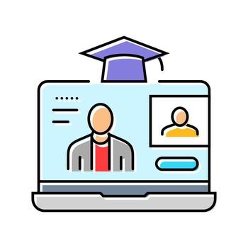 lecture education platform color icon module vector