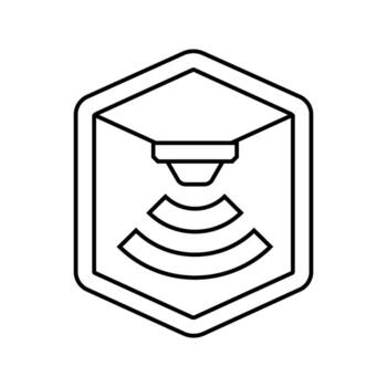 built sensor line icon element vector