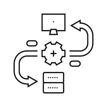 api connection big data line icon entry vector