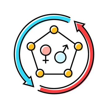 hormonal changes adolescence puberty color icon object vector