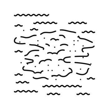 colored foam floating river chemical pollution line icon entity vector