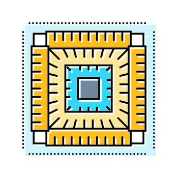 circuit board quantum computer color icon object vector