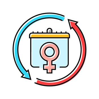 menstrual cycle adolescence puberty color icon unit vector