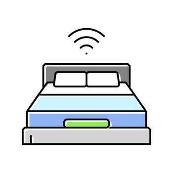 bed smart home color icon module vector
