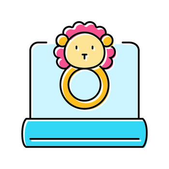 swaddle rattle color icon thing vector