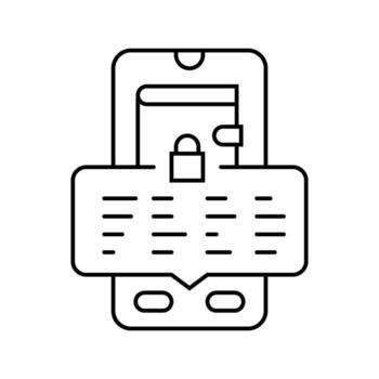 wallet seed phrase decentralized application line icon module vector