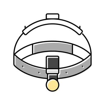 headlamp surgeon color icon fragment vector