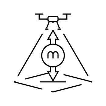 altitude meter unmanned aerial vehicle line icon indicator vector