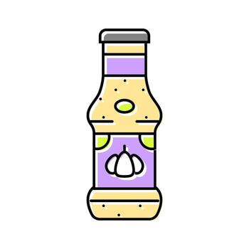 garlic sauce condiment color icon indicator vector