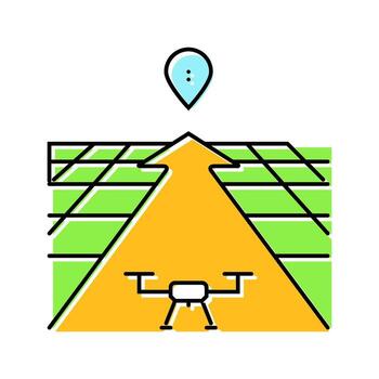 flight path arrow unmanned aerial vehicle color icon fragment vector