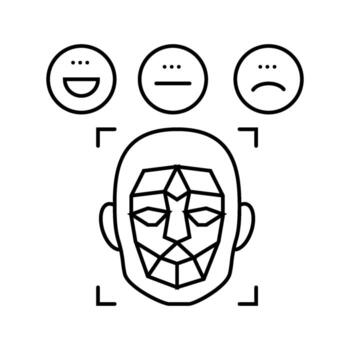 emotion detection social robotics line icon module vector
