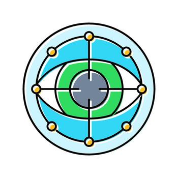 ojo exploración profundo aprendizaje color icono articulo vector