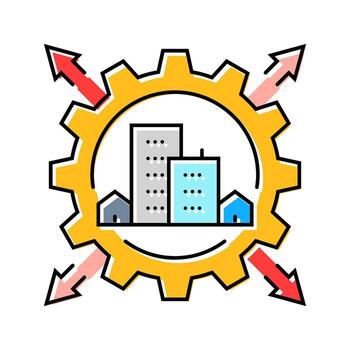 infrastructure expansion color icon mark vector