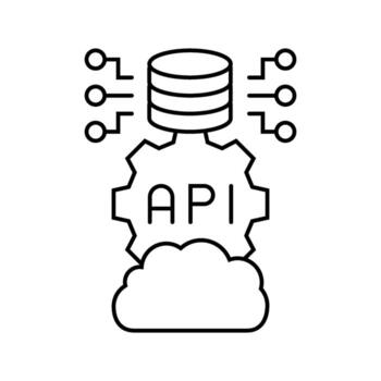 api conexión nube informática línea icono figura vector