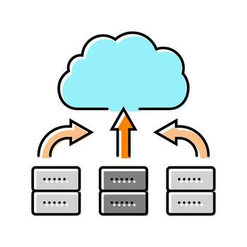 server virtualization data center color icon object vector