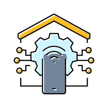 smart home automation ai integration color icon part vector