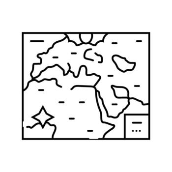 old world maps geographical discoveries line icon item vector