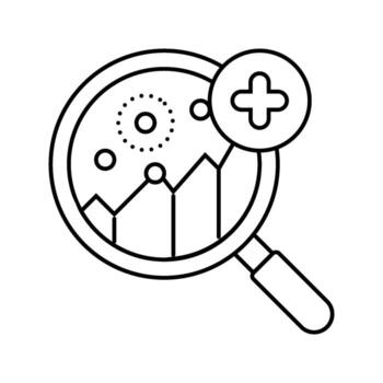 enfermedad predicción algoritmo cuidado de la salud innovación línea icono objeto vector