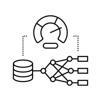 model accuracy gauge machine learning line icon indicator vector