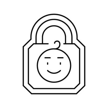 child lock feature line icon object vector