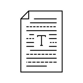 text document nlp line icon piece vector