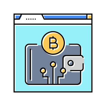 cryptocurrency wallet decentralized application color icon part vector