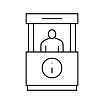 information booth line icon fragment vector