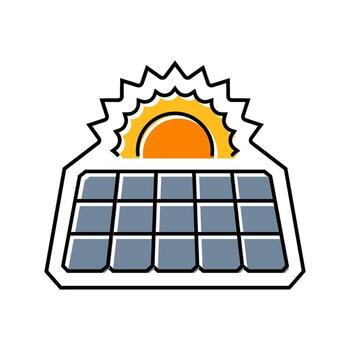 solar powered color icon object vector
