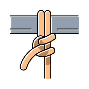 round turn and two half hitches color icon object vector